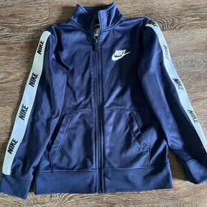 Nike Kids Blue and White Zip-Up Jacket